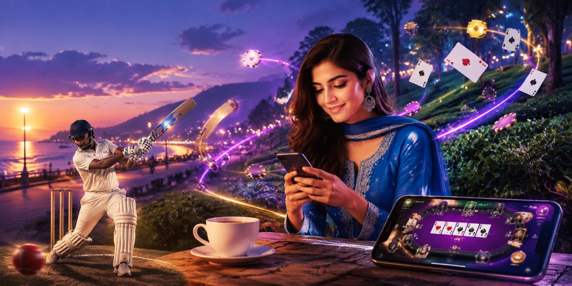 চট্টগ্রামে সালোয়ার কামিজ পরা একজন নারী মোবাইলে ক্রিকেট বেটিং করছেন